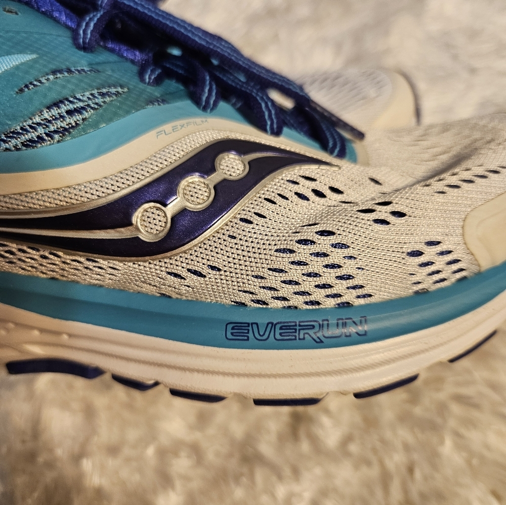 Saucony Ride ISO 2 Women's Running Shoes Blue White Athletic‎ Sneakers - Picture 6 of 8